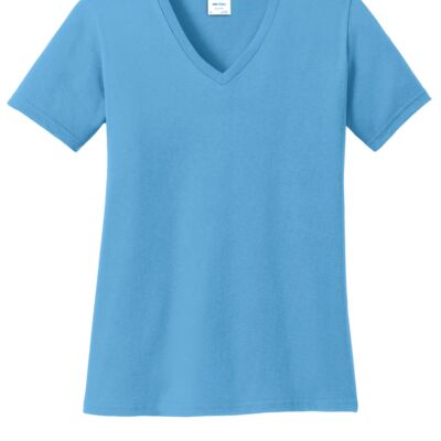 Ladies 5.4 oz 100% Cotton V Neck T Shirt Thumbnail