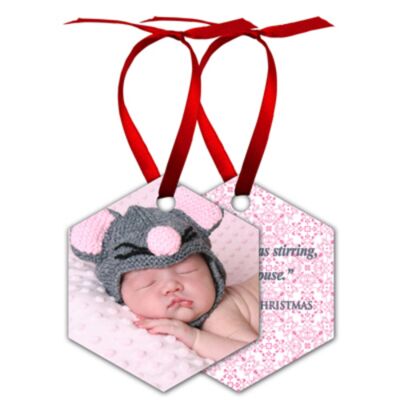 3" x 3" Aluminum Hexagon Ornament Thumbnail